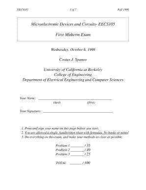 Fillable Online Inst Eecs Berkeley Microelectronic Devices And Circuits