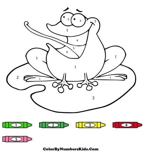 Funny Frog Color By Number Worksheet