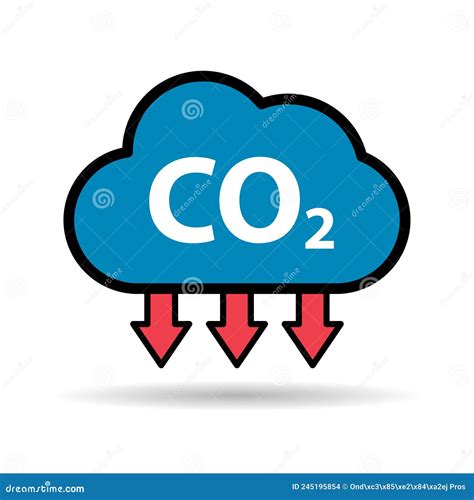 Co2减少云图标阴影清洁全球排放环境生态设计符号矢量图插图 向量例证 插画 包括有 设计 航空 245195854