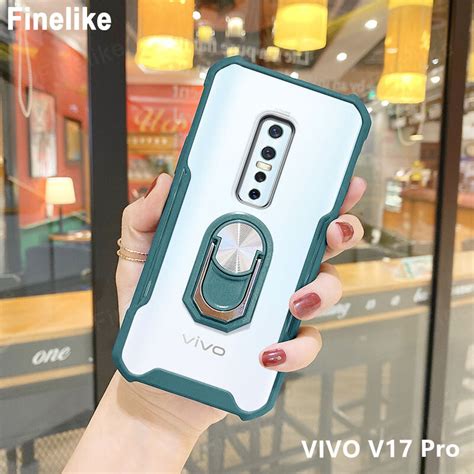 สำหรับ Vivo V17 Pro Hybrid สีกันกระแทกโปร่งใสเกราะป้องกันทหารที่ยึดรถ