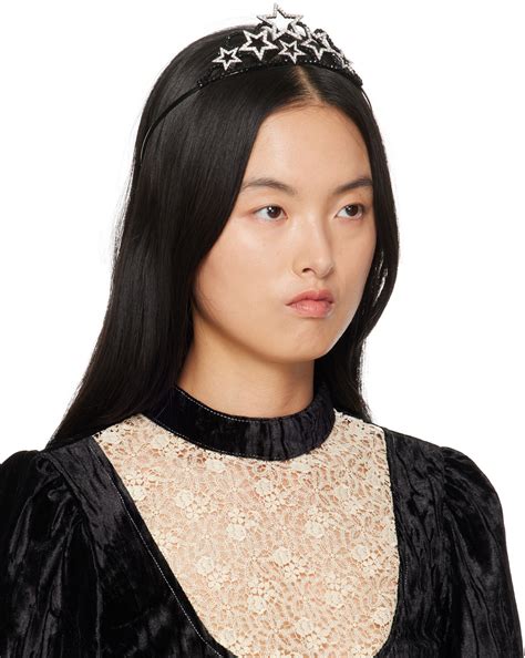 Anna Sui Silver & Black Erickson Beamon Edition Star Tiara Headband
