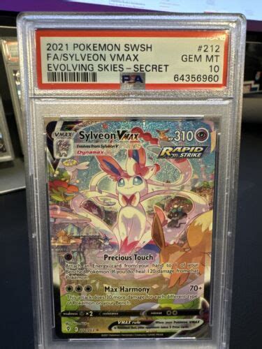 Psa Gem Mint Pokemon Sylveon Vmax Alt Art Evolving Skies