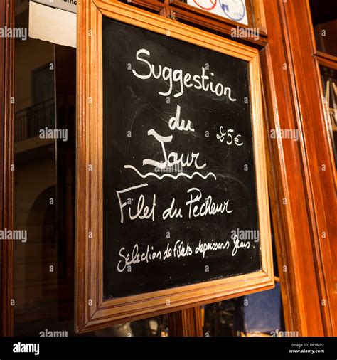 Handwritten Restaurant Menu Board France Hi Res Stock Photography And