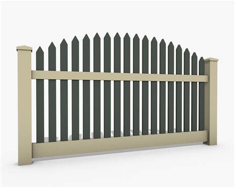 Wooden Fence 3d Model