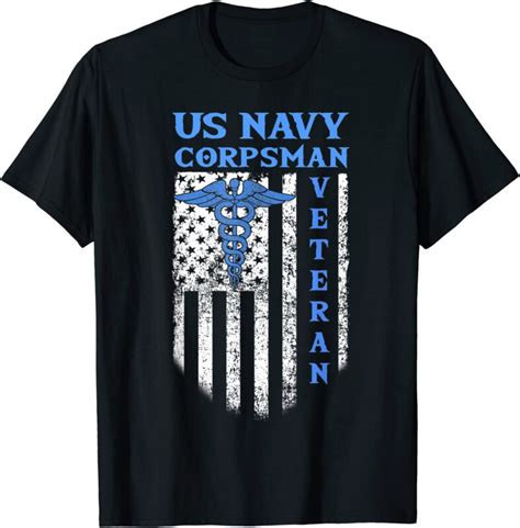 Proud Veteran Navy Corpsman T Shirt Gifts Navy Patriot T Shirt Men