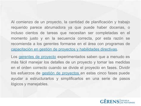 Cinco Fases Del Ciclo De Vida De La Gestión De Proyectos Ppt