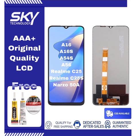 Cod Oppo Lcd A16 Realme C25 25s A16s Narzo 50a Lcd Original Touch Screen Replacement Skytech