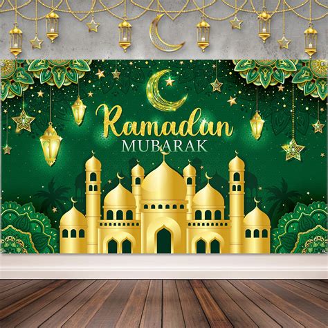 Buy Ramadan Mubarak Decorations Backdrop Banner Muslim Ramadan Kareem ...