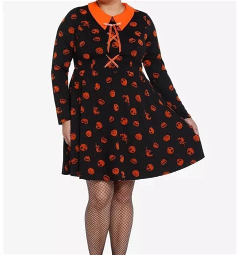 THE NIGHTMARE BEFORE Christmas Black Dress Jack Pumpkin Halloween Plus