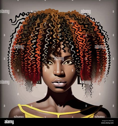 Black Afro African American Girl Woman Lady Vector Illustration