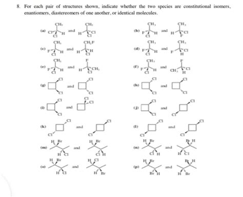 Answered 8 For Each Pair Of Structures Shown  Bartleby