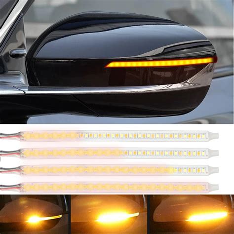 Pcs Led Strip Flowing Rear View Mirror Lights Indicator Dynamic Turn