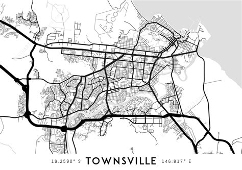 Townsville Map Print Townsville Print Townsville City Map Etsy