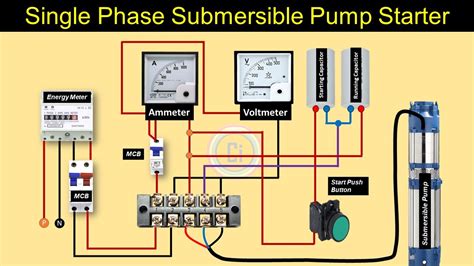 Single Phase Submersible Pump Starter Connection L Circuit Info