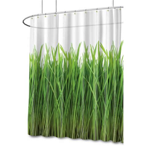 Splash Home Grass Peva Shower Curtain 72 X 70 Green