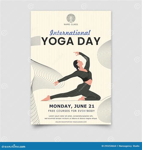 Yoga Day Flyer Template Stock Vector Illustration Of Font 293254664