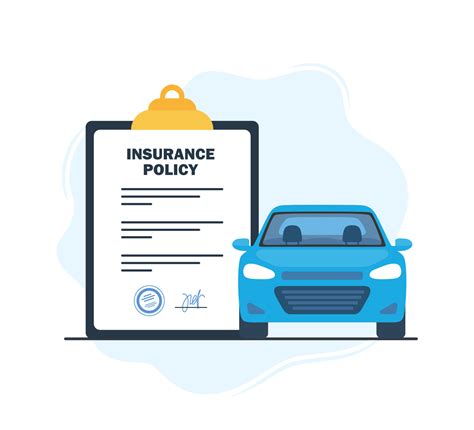 Car insurance concept. Insurance policy on clipboard and car. Document