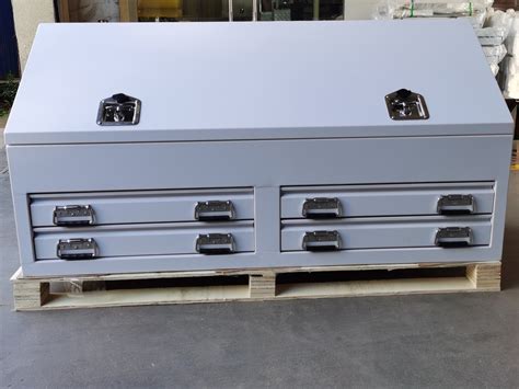 White Steel Toolbox 1500mm Truck Box Industrial Ute Box With 2 Drawers