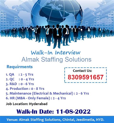 Walk In Interviews For Freshers And Experienced In Qa Qc Production