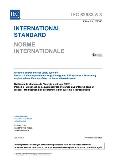 IEC 62933 5 3 2023 Electrical Energy Storage EES Systems Part 5 3