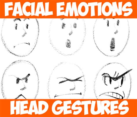 Drawing Cartoon Facial Expressions And Head Gestures How To Draw Step By Step Drawing Tutorials