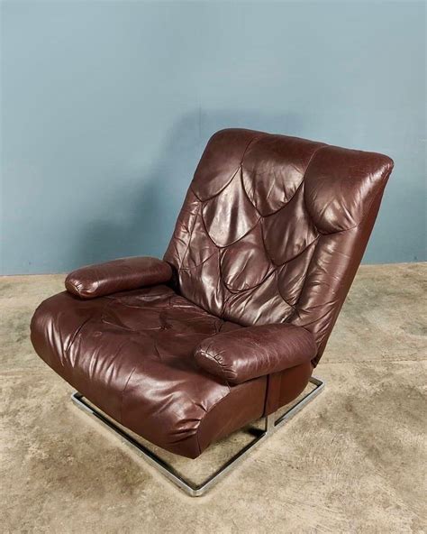 Tetrad Nucleus Brown Armchair Leather Chairs Sofa Mid Century Vintage