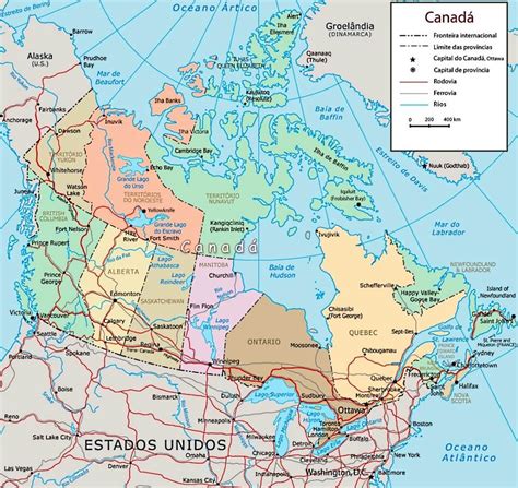 Estados Unidos Y Canad Gran Mapa Pol Tico Detallado Vector De Stock