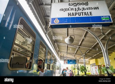 Train at Haputale Train Station, Sri Lanka Hill Country, Nuwara Eliya District, Sri Lanka, Asia ...