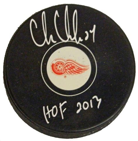 Schwartz Sports Memorabilia Chris Chelios Signed Red Wings Logo Hockey ...