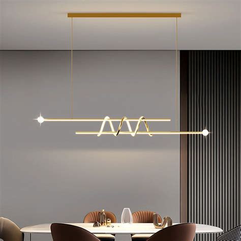 Modern Style Linear Shape Island Pendants Metal Pendant Lights For