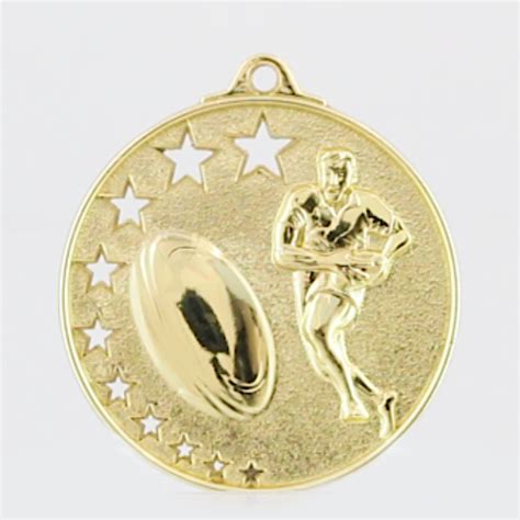 Star Rugby Touch Medal Mm Gold Rugby Union Awardsandtrophies Au