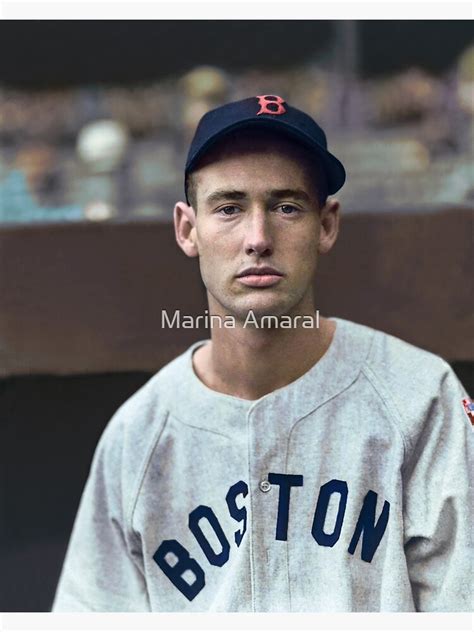 Ted Williams Colorized Portrait Poster By Marinamaral Redbubble