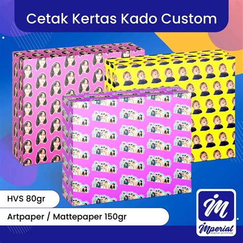 Jual Cetak Kertas Kado Custom Lembar A Pakai Foto Sendiri Bias