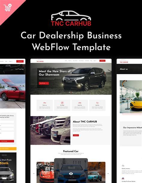 TNC CarHub Best Webflow Car Dealership Shop Template