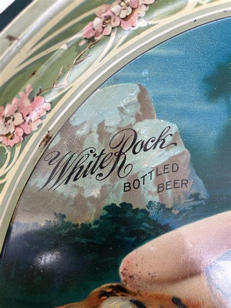 1912 White Rock Beer Tin Serving Tray Akron Brewing Co 13 Barware