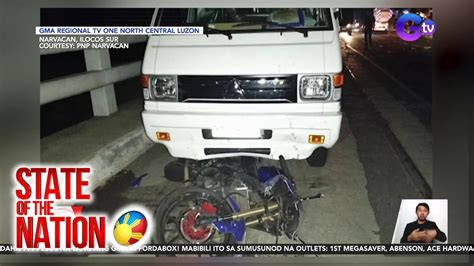 Rider Patay Matapos Magulungan Ng Kasalubong Na L300 Van SONA