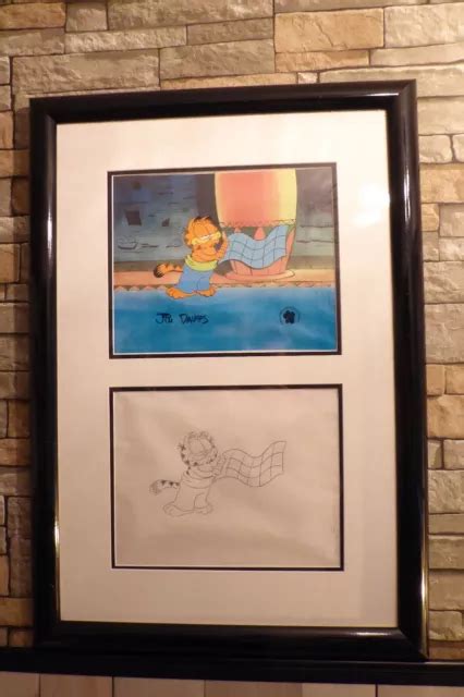 Garfield Original Production Cel With Pencil Sketch Hand Signed £295