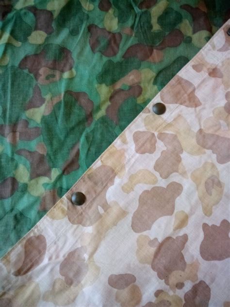 Original World War Ii Usmc Reversible Camouflage Poncho