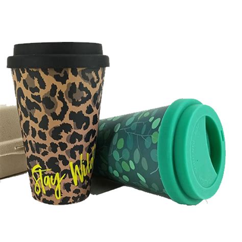 Customize Logo Travel Mug Eco Friendly Biodegradable Print Coffee Cup