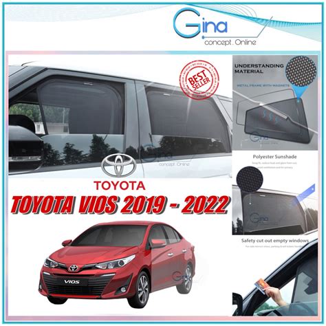 4pcs TOYOTA VIOS 2019 2022 MAGNETIC SUN SHADE SUNSHADE Magnet Shade