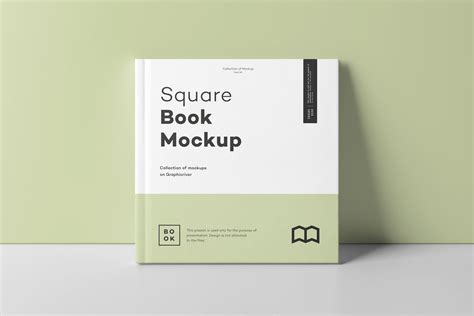 方形精装图书封面 内页版式设计预览样机 Square Book Mock up 2 设计小咖