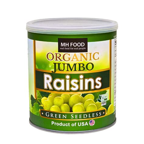 Mh Food Organic Jumbo Raisins Green Seedless 300g Zenxin Organic