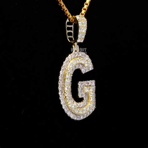 G Letter Pendant 10k Solid Gold Large A Z Initial Pendant Etsy