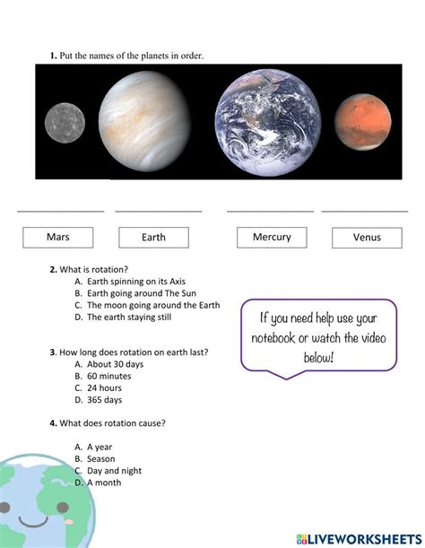 Space Review Worksheet Live Worksheets Worksheets Library