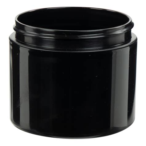 Oz Black Polypropylene Straight Sided Double Walled Round Jar With