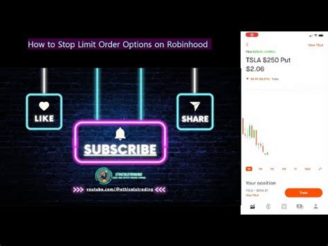 How To Stop Limit Order Options On Robinhood Youtube