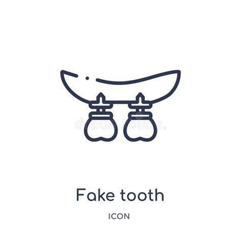 Linear Fake Tooth Icon From Dentist Outline Collection Thin Line Fake