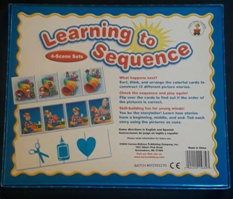 Learning To Sequence 4 Scene Sets Carson Dellosa Publishing 3934323255