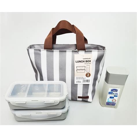 Locknlock Gray Insulated Lunch Bag Set Shopee Philippines