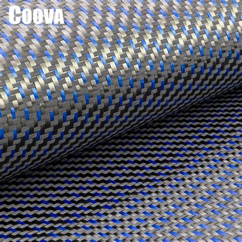 F241 Coova Azul Kevlar Fibra De Carbono Pano 2 1 Tela Lisa Misturada